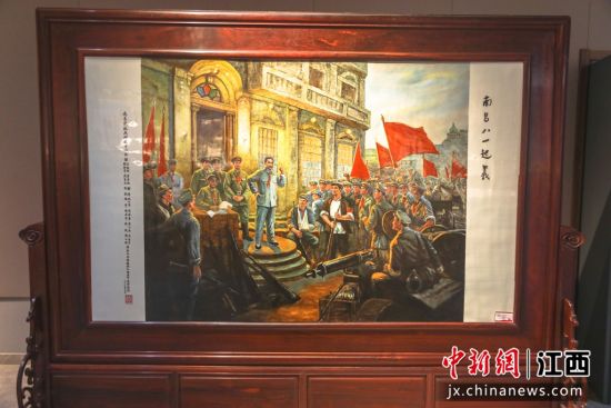 图为名为《南昌八一起义》的油画作品。刘力鑫 摄