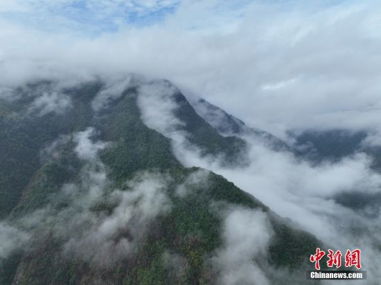 211月22日，江西鉛山，一場降雨過后的武夷山脈云霧繚繞，山峰在云霧之中若隱若現。 中新社發 丁銘華 攝 圖片來源：CNSphoto